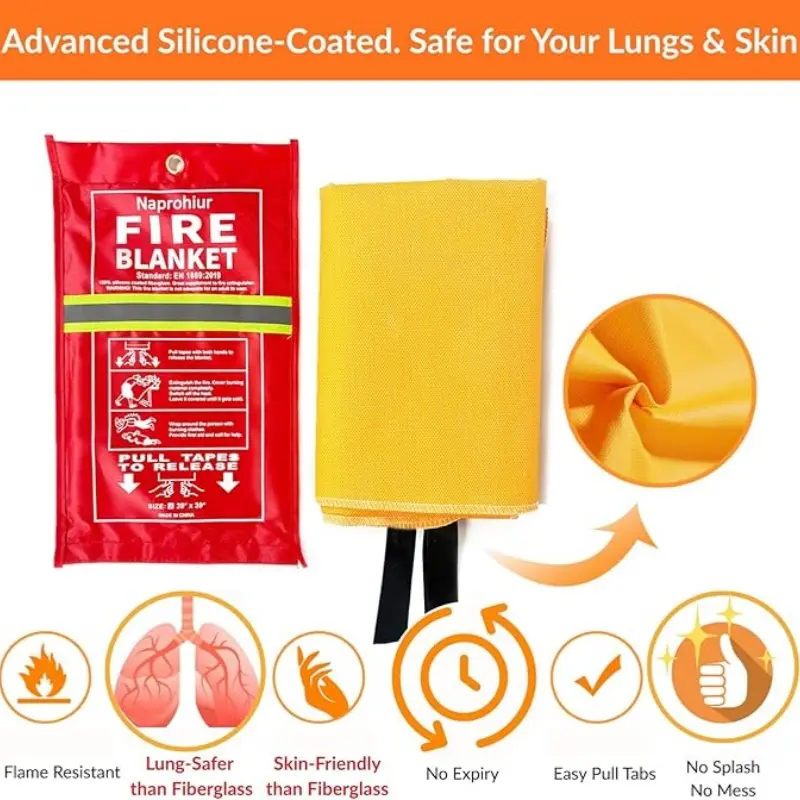 Silicone-coated Fiberglass Fire Blanket
